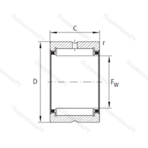 Подшипник игольчатый радиальный HL-8E-NK 36X 62X 18-1