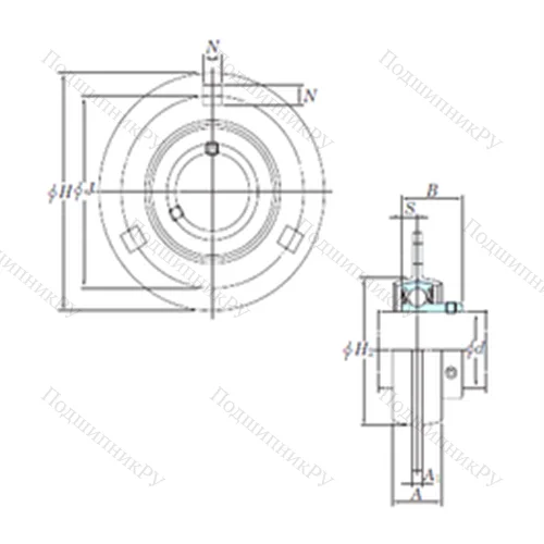 Подшипниковый узел шариковый радиальный SBPF 206-20