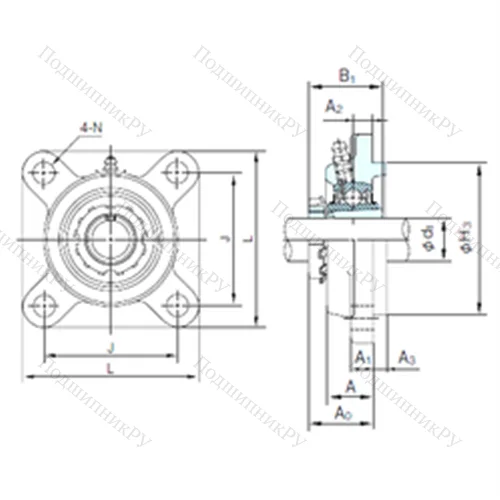 Подшипниковый узел шариковый радиальный UKFS 310+H 2310