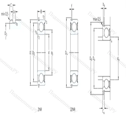 Подшипник шариковый радиальный 216-2ZNR