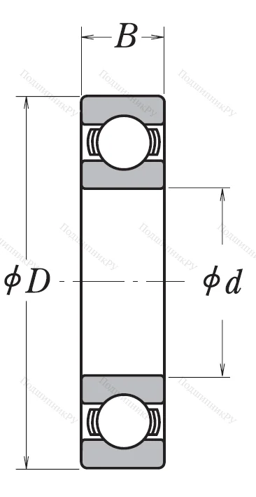 Однорядный шариковый подшипник 6220 C 3 E