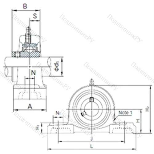 Подшипниковый узел шариковый радиальный UCPX 12