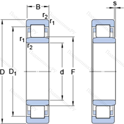 Однорядные цилиндрические роликоподшипники NU 29/1180 ECMA/HA 1