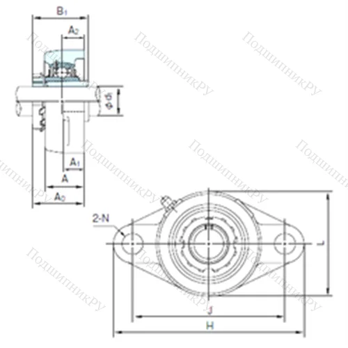 Подшипниковый узел шариковый радиальный UKFL 320+H 2320