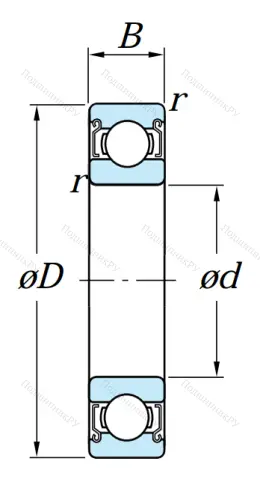 Однорядный шариковый подшипник 6301 ZZ C 3 от производителя  KOYO