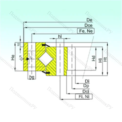 Подшипник роликовый опорно-поворотный ZR 1.25.0714.400-1SPPN