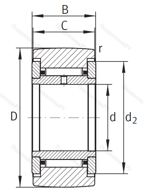 Игольчатый подшипник NATR 15