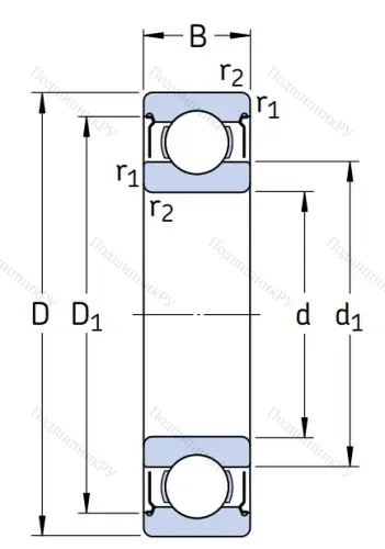 Однорядный шариковый подшипник W 6201 2Z в Астрахани