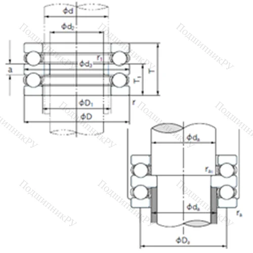 Подшипник шариковый упорный 52338