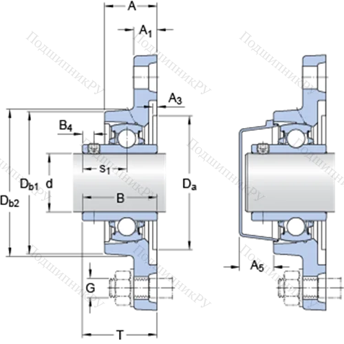 Фланцевые подшипниковые узлы типа Y (корпус типа Y-TECH, овальный фланец, крепление стопорными винтами) FYTB 20 TDW