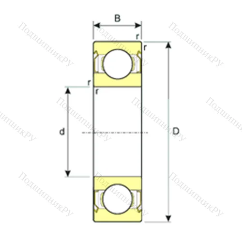 Подшипник шариковый радиальный SS 6203-ZZ