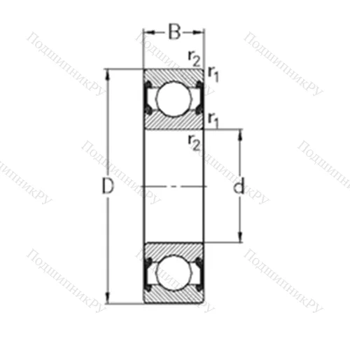 Подшипник шариковый радиальный 6012-2RS 2