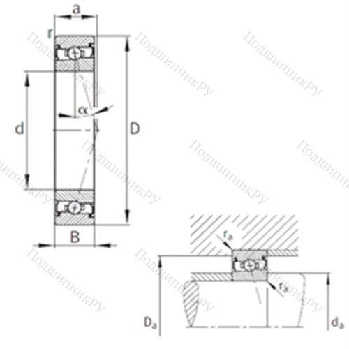 Подшипник шариковый радиально-упорный HCS 7003-C-T-P 4S