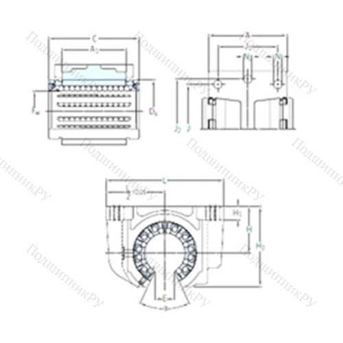 Подшипник шариковый линейный LUCT 20 BH-2LS