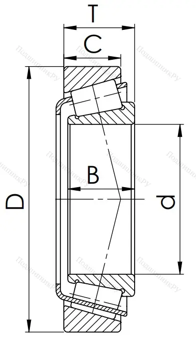 Конический роликовый подшипник 7516 (32216)