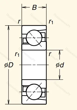 Однорядный шариковый подшипник