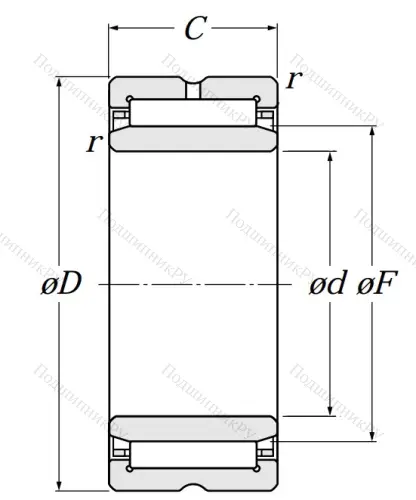 Игольчатый подшипник NA 69/22 R
