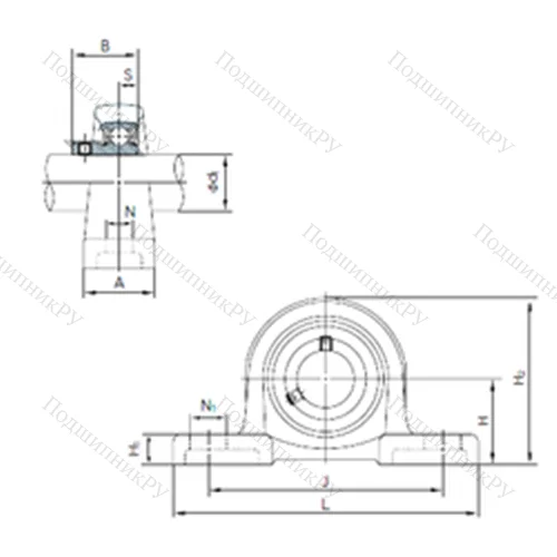 Подшипниковый узел шариковый радиальный BLLP 5J