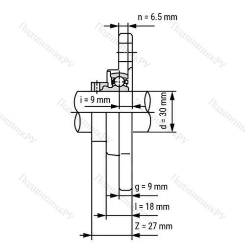 Подшипниковый узел KFL 006-ST - Вал: 30 мм