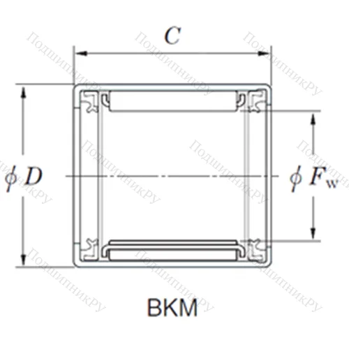 Подшипник игольчатый радиальный 12BKM 1816UU