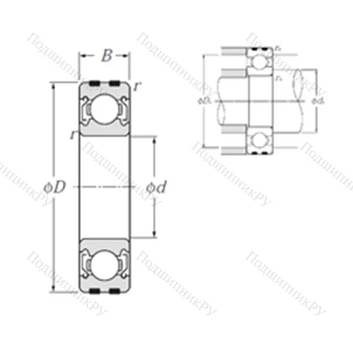 Подшипник шариковый радиальный EC-6010ZZ