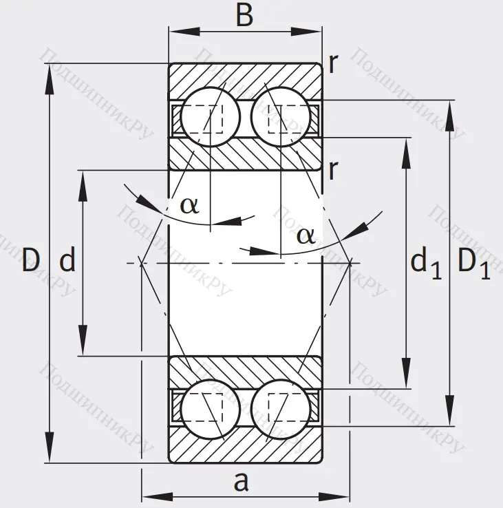 Двухрядный шариковый подшипник 3209 BD XL TVH