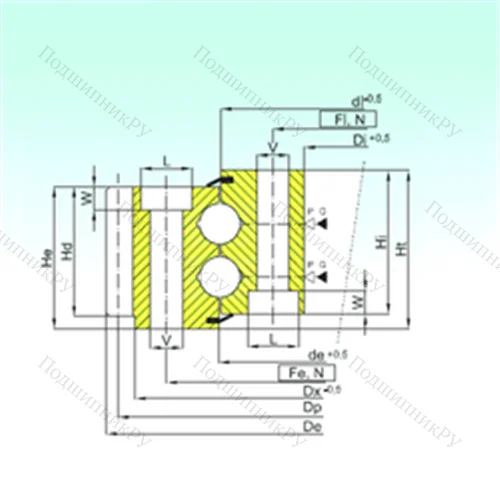 Подшипник шариковый опорно-поворотный EB 2.25.1077.200-1SPPN