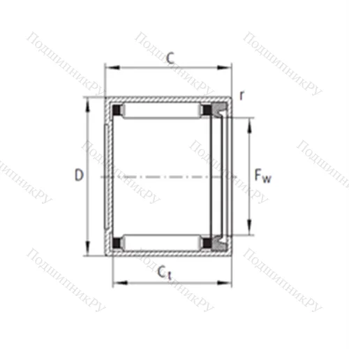 Подшипник игольчатый радиальный BK 1012-RS"