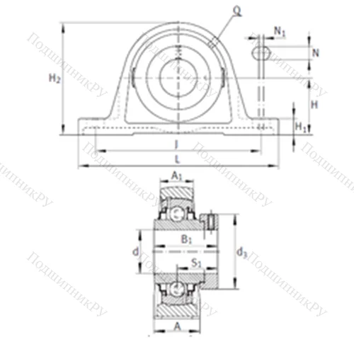 Подшипниковый узел шариковый радиальный RAK 1-5/8