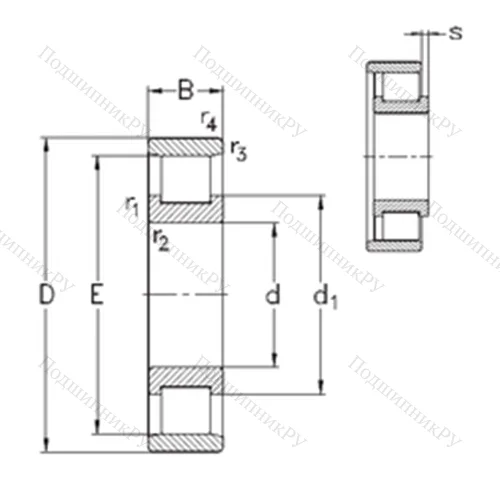 Подшипник роликовый радиальный N 238-E-M 6