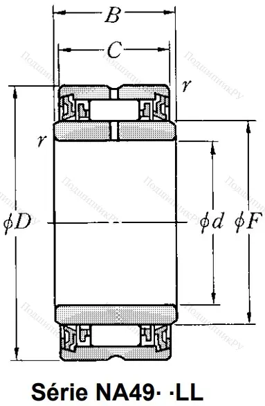 Игольчатый подшипник NA 4900 LL/3AS