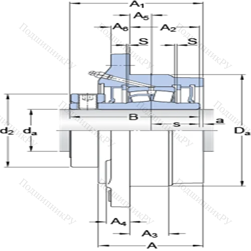 Фланцевые роликоподшипниковые узлы (стопорное кольцо и втулка, для дюймовых валов) FYRP 3 7/16