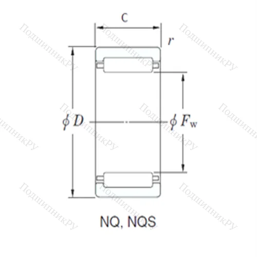Подшипник игольчатый радиальный NQ 50/20A