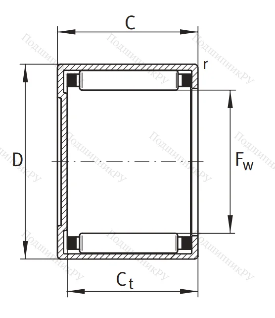 Игольчатый подшипник BK 1612 A
