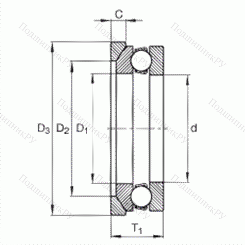 Подшипник шариковый упорный 4119-AW