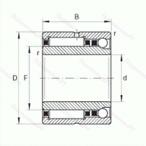 Шарикоподшипник радиально-упорный комбинированный с игольчатыми роликами NKIA 5905