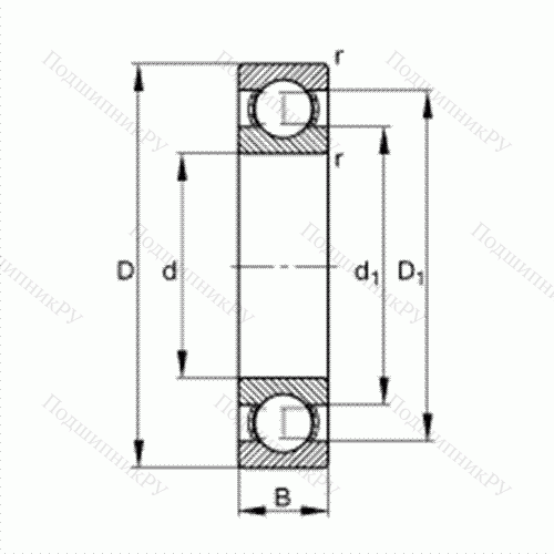 Подшипник шариковый радиальный S 6205