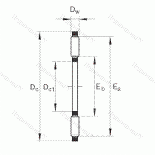 Подшипник роликовый упорный игольчатый TC 613