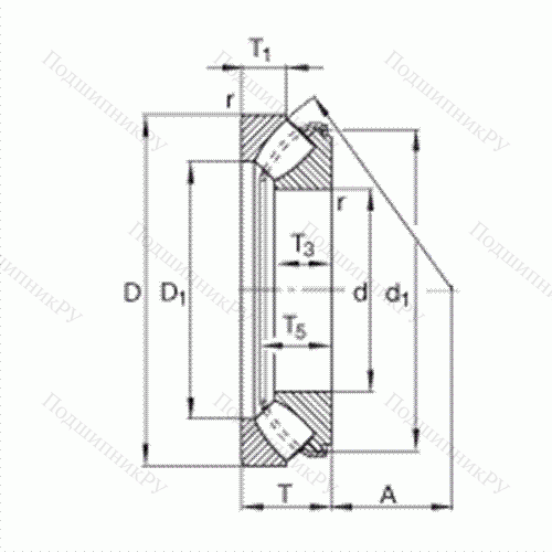 Подшипник роликовый упорно-радиальный сферический 29448-E 1