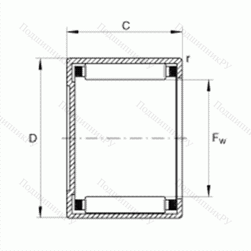 Подшипник роликовый игольчатый с одним наружным штампованным кольцом, закрытым с одной стороны BCH 1816